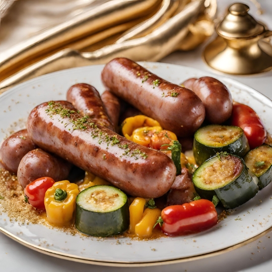 Kiełbasa Z Warzywami Na Patelni