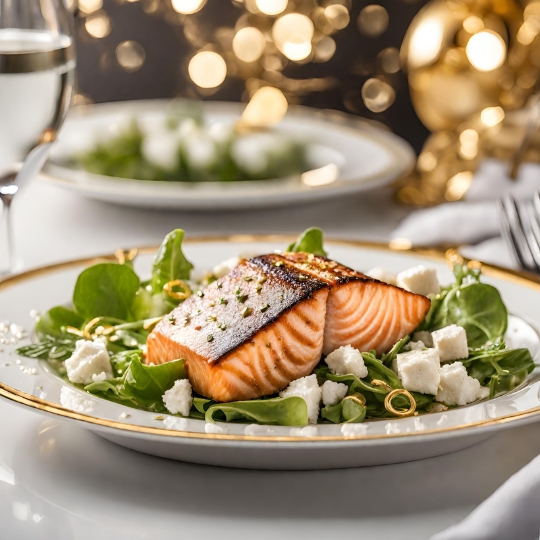 Sałatka Z Grillowanym łososiem I Serem Feta