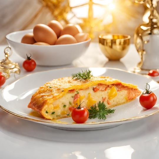 Omlet Z łososiem